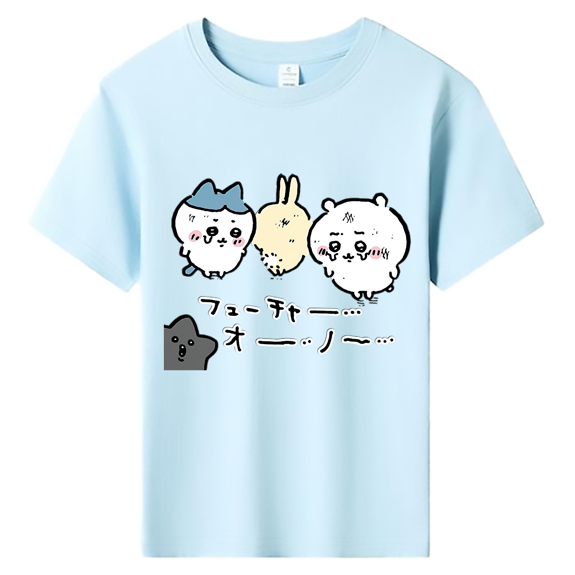 （画像用） ちいかわ ハチワレ Chii-kawa hachiware 綿100％キッズTシャツ（フロントプリント）
